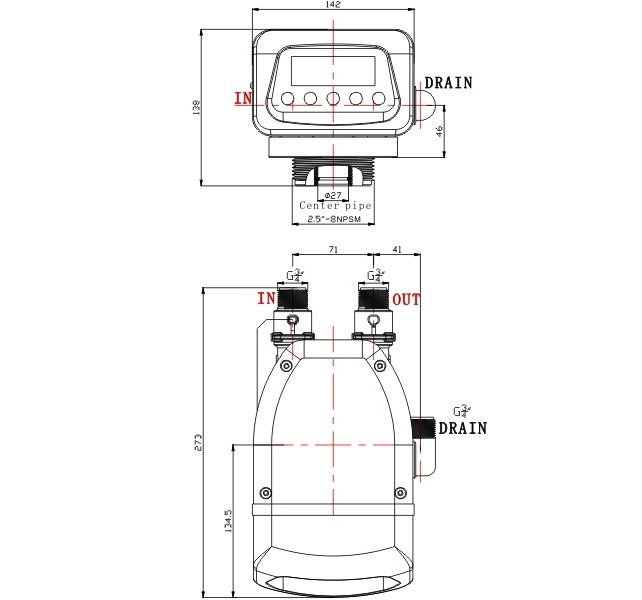 GL2-1 control valve dimensions